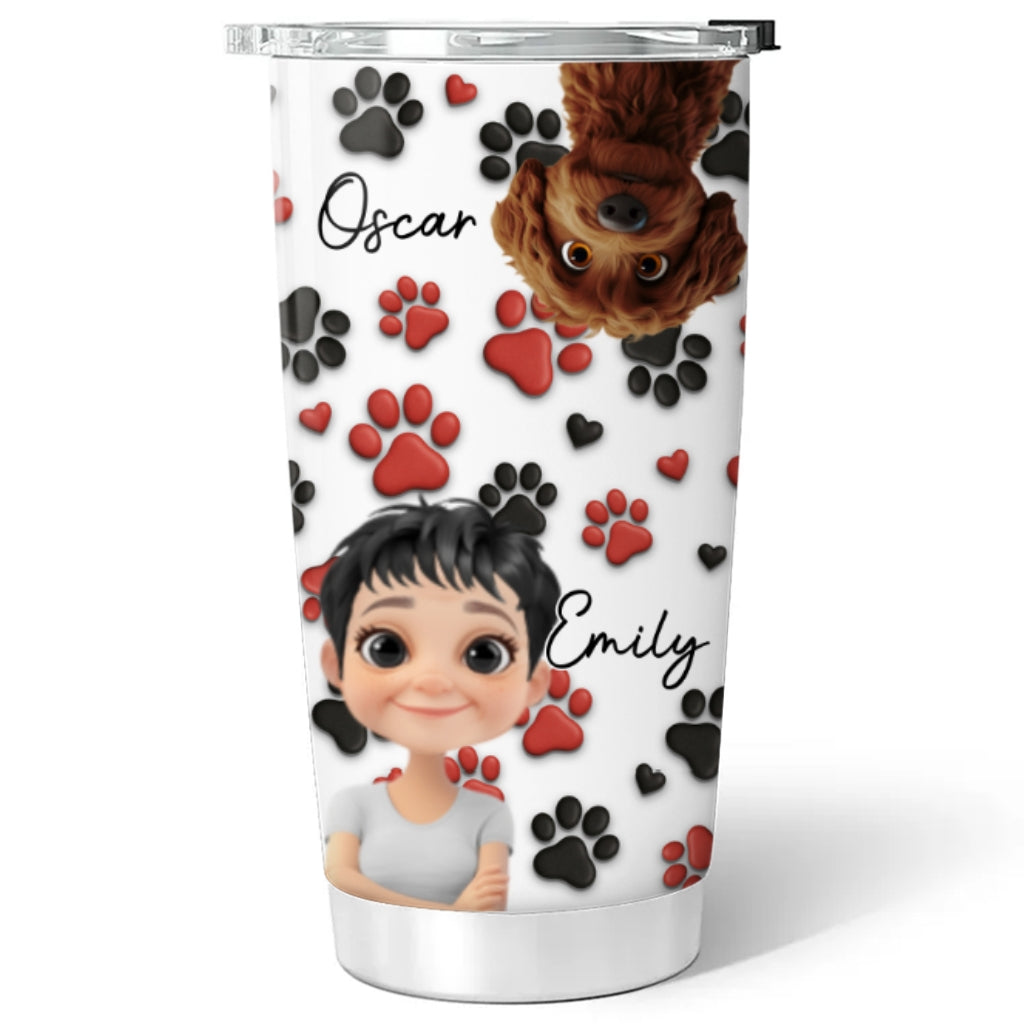 Custom Mother's day Birthday Gifts For Dog Mom, Dog Lovers • Lovely Dog Mom Cartoon - Personalized Tumbler