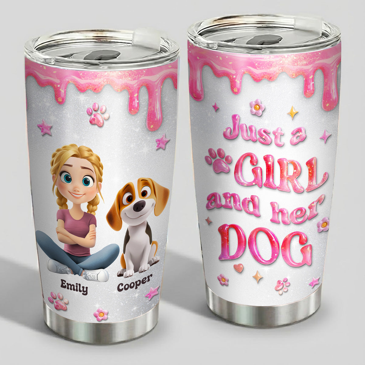 Custom Christmas Birthday Gifts For Dog Mom, Dog Lovers • Every Day Is A Nice Day - Personalized 3D Effect Tumbler
