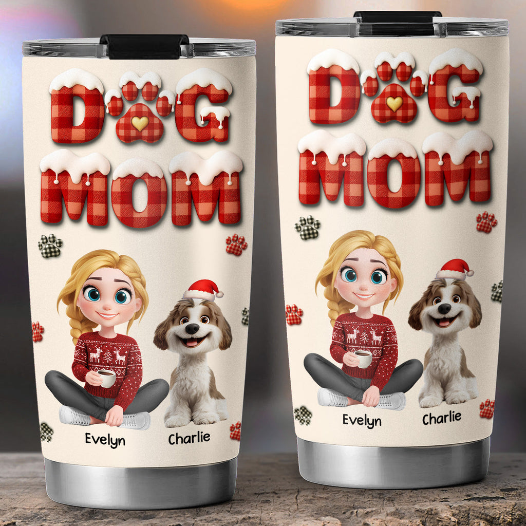 Custom Christmas Birthday Gifts For Dog Mom, Dog Lovers • A Cheerful Time - Personalized Tumbler