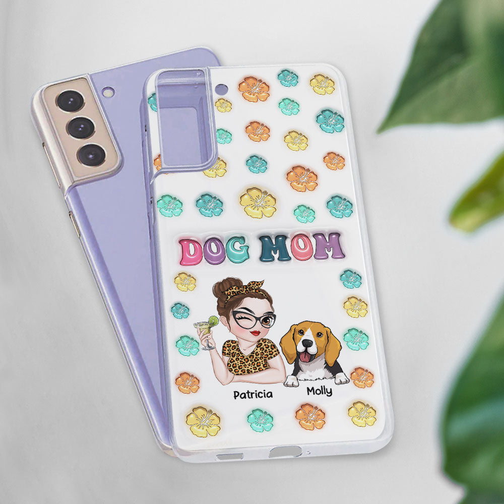 Dog Mom Summer - Personalized 3D Inflated Effect Phone Case