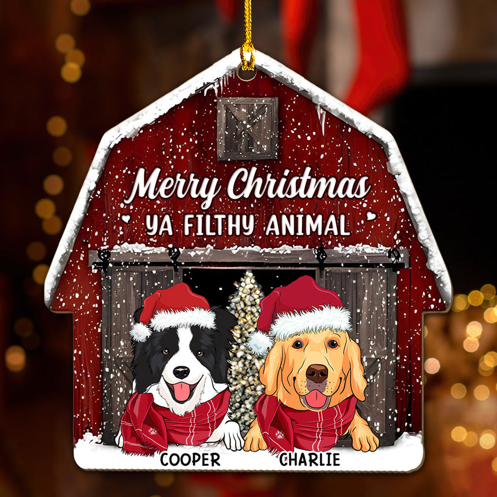 Custom Christmas Decor Home Birthday Gifts For Dog Lovers • A Furry Little Christmas - Personalized Wood Ornament