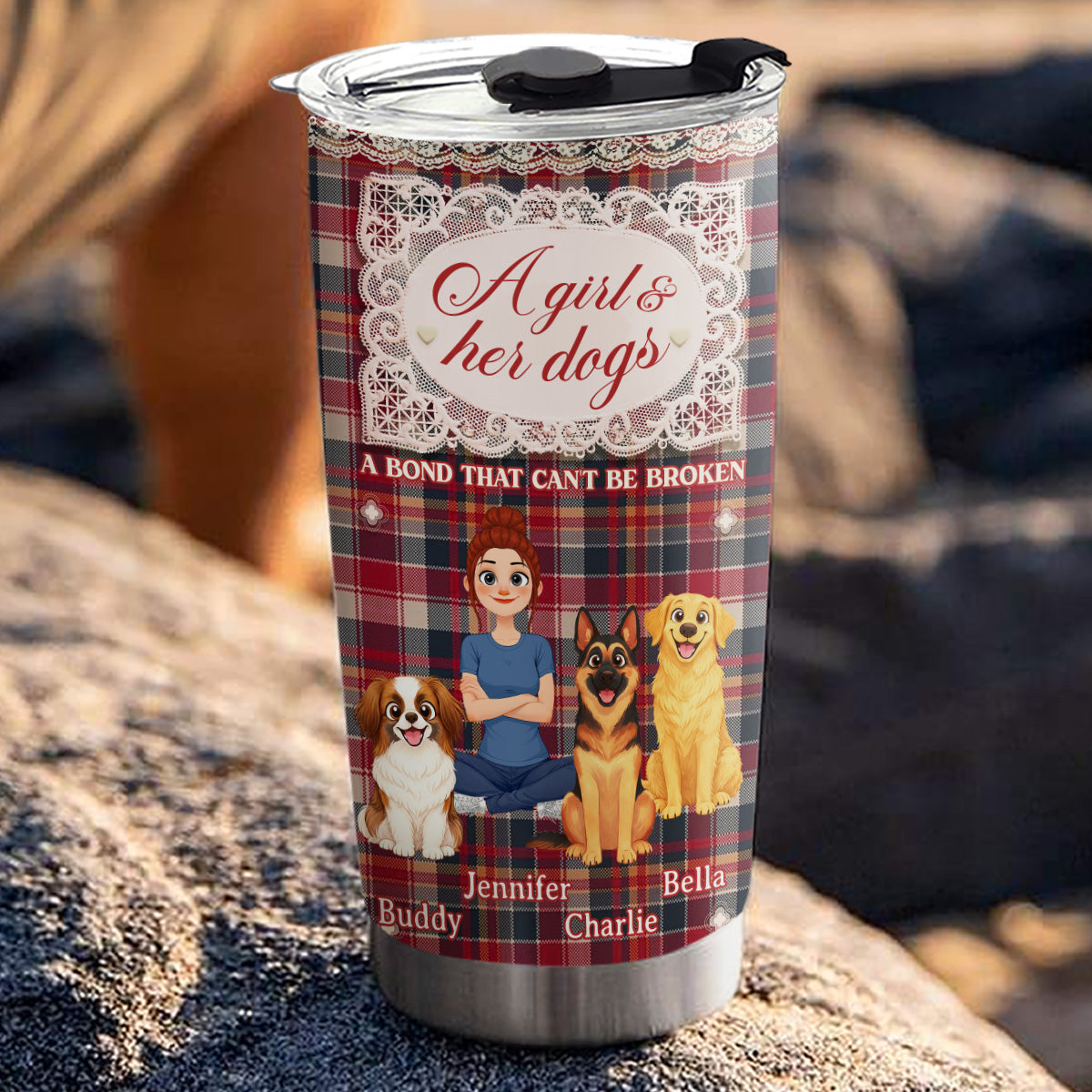 Custom Christmas Birthday Gifts For Dog Mom, Dog Lovers • Flower And Storybook Dog - Personalized Tumbler