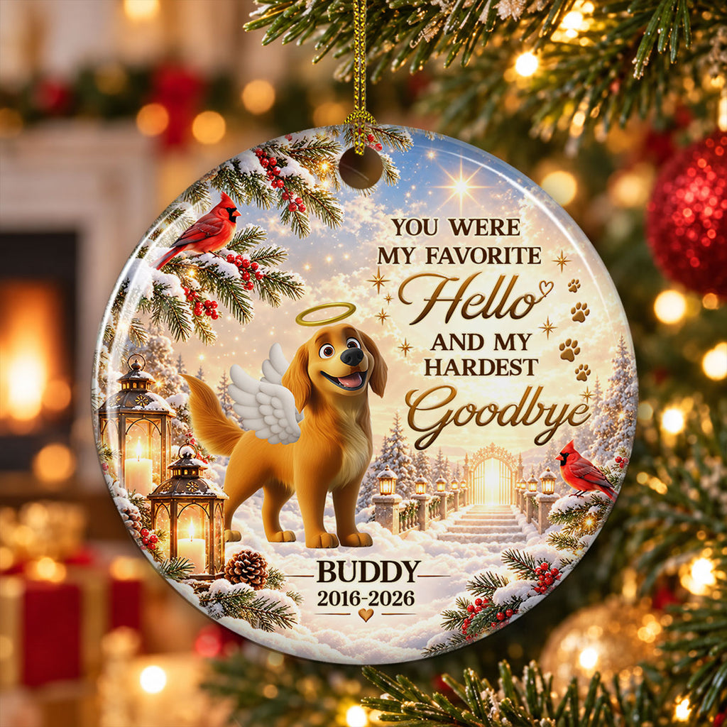 Custom Christmas Decor Home Birthday Gifts For Pet Lovers • Heavenly Paws - Personalized Ceramic Ornament
