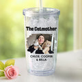 Custom Photo Christmas Birthday Gifts For Cat Mom, Cat Lovers • The Catmother Chibi Photo - Personalized 14oz Plastic Tumbler