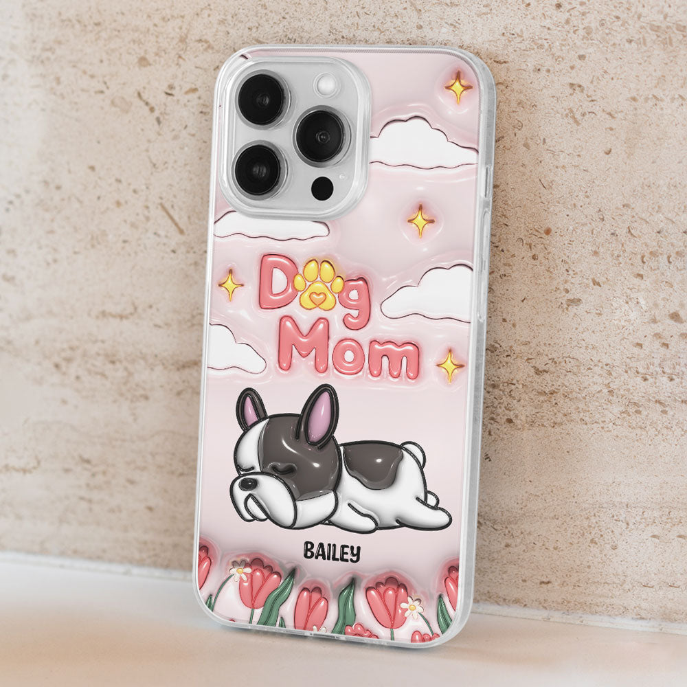 I Love My Dog Mom - Personalized 3D Inflated Effect Phone Case