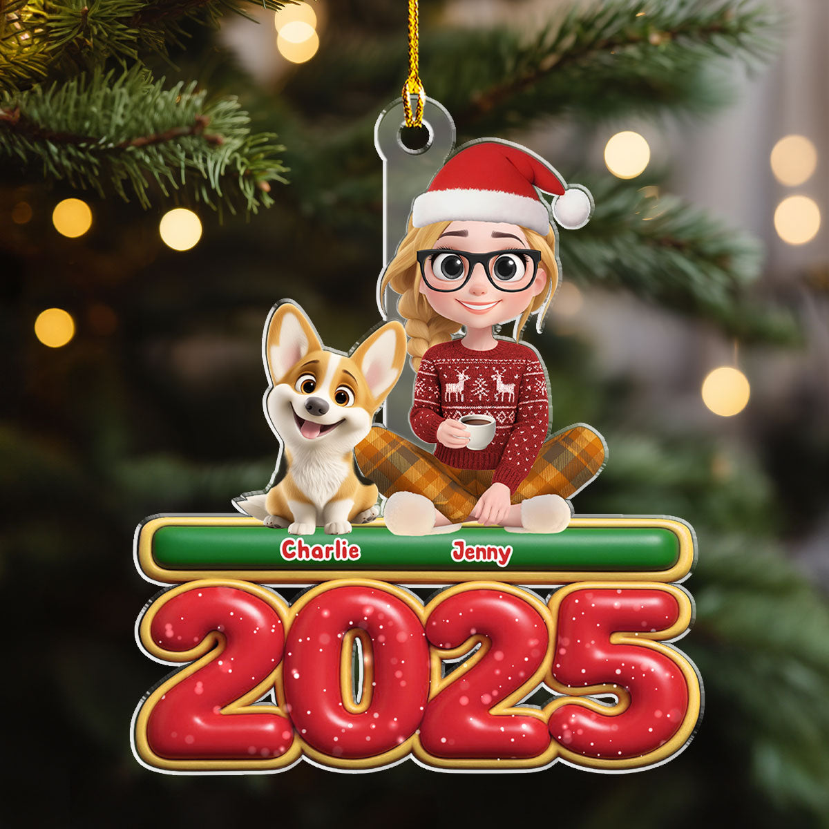 Custom Christmas Decor Home Birthday Gifts For Dog Lovers • Me And My Dog - Personalized Acrylic Ornament