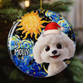 Custom Christmas Decor Home Birthday Gifts For Dog Lovers • Holy Night - Personalized Ceramic Ornament
