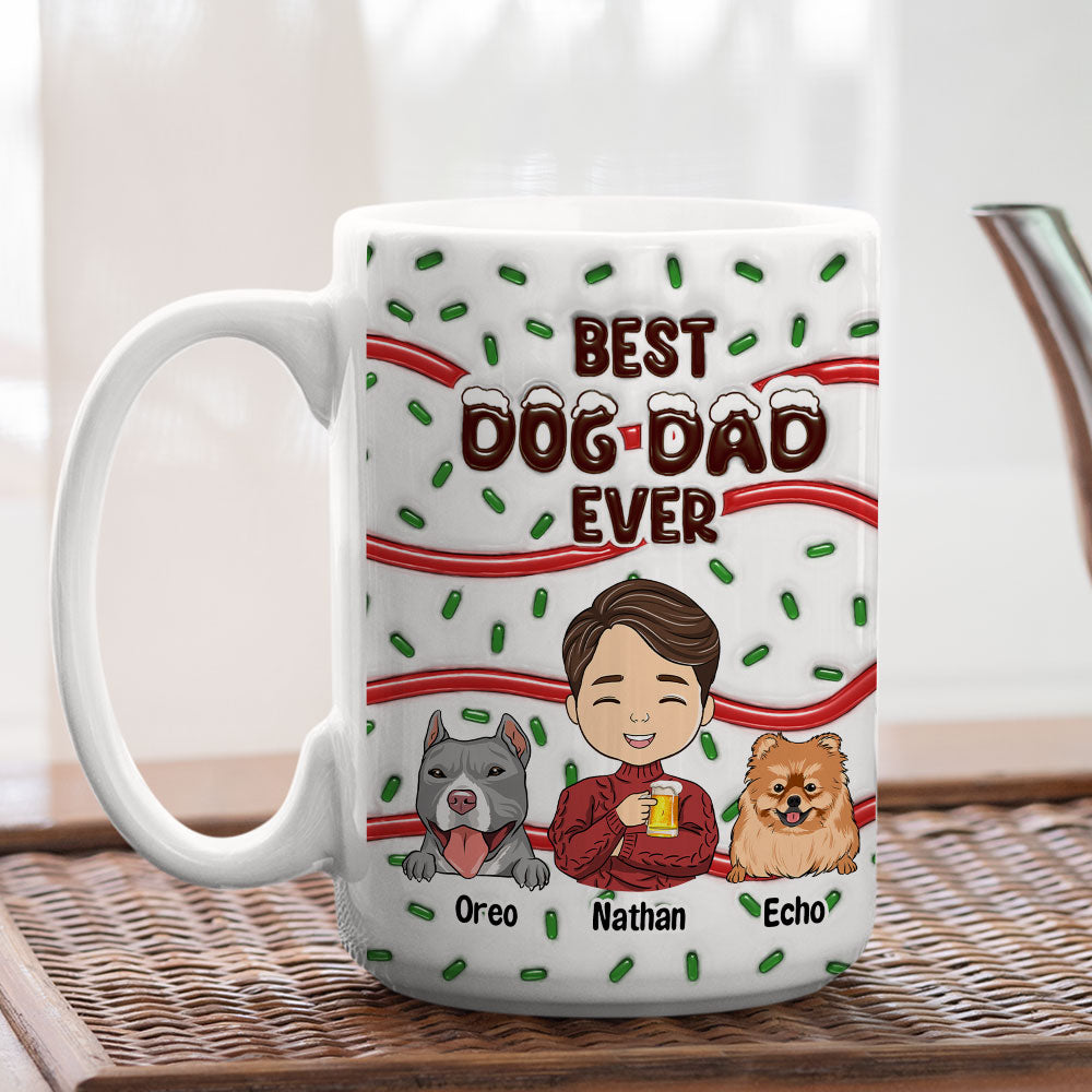 Custom Christmas Birthday Gifts For Dog Lovers • Best Dog Mom Dad Cake - Personalized 3D Inflated Effect Mug