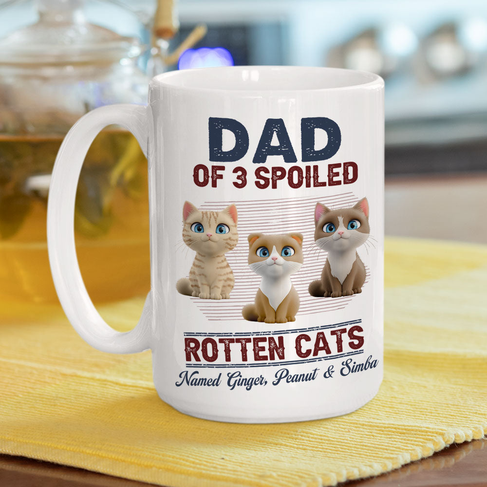 Custom Father's day Birthday Gifts For Cat Dad, Cat Lovers • New Rotten Cat Chibi - Personalized Coffee Mug