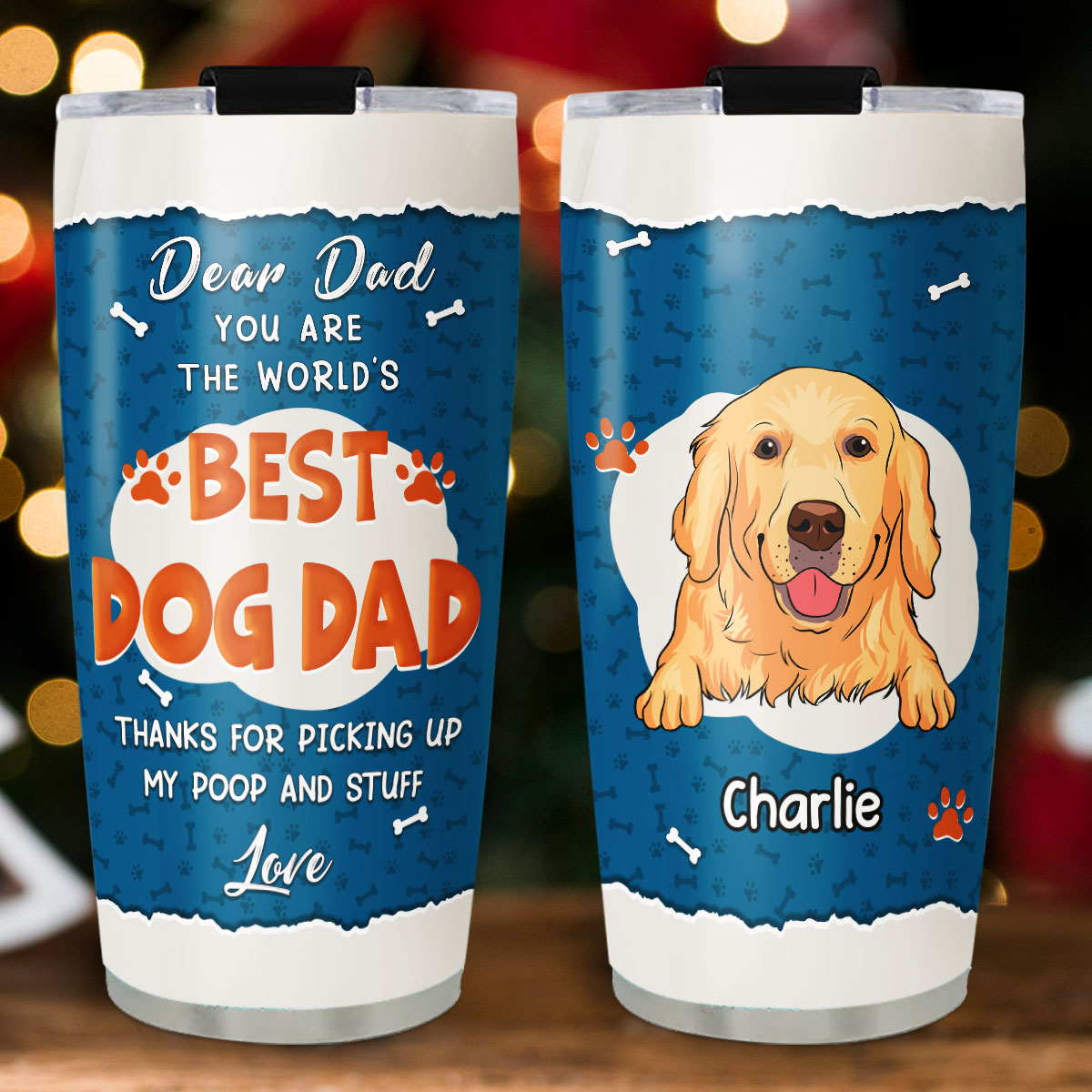 Custom Christmas Birthday Gifts For Pet Lovers • Thank For Picking Up My Poo And Stuff - Personalized Tumbler