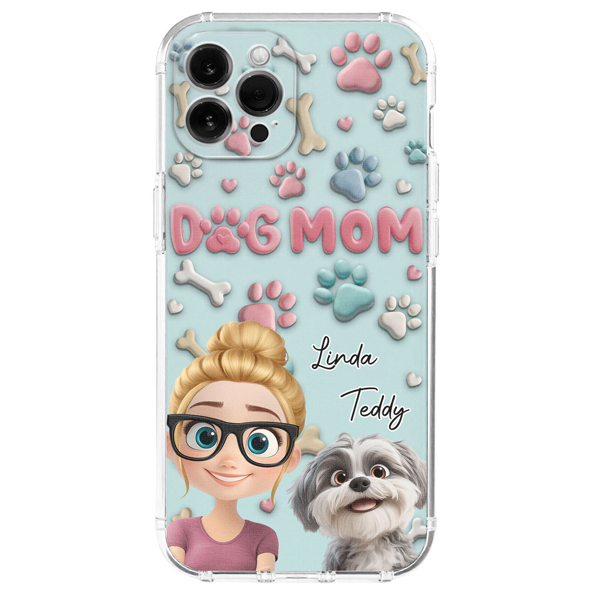 Dog And Mom Mum Cartoon - Personalized Phone Case