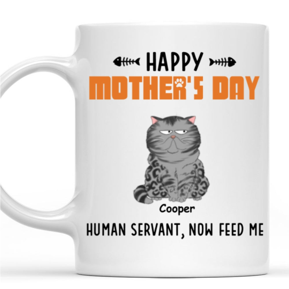 Custom Mother's Father's day Birthday Gifts For Cat Lovers • Now Feed Me - Personalized Coffee Mug