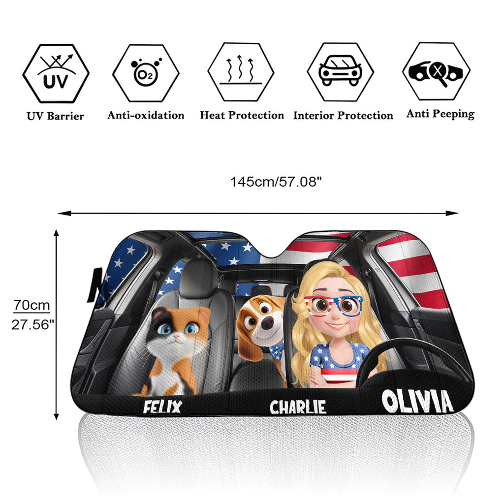 Custom Christmas Birthday Gifts Car Accessories for Pet Parents • American Fur Babies - Personalized Car Sunshade