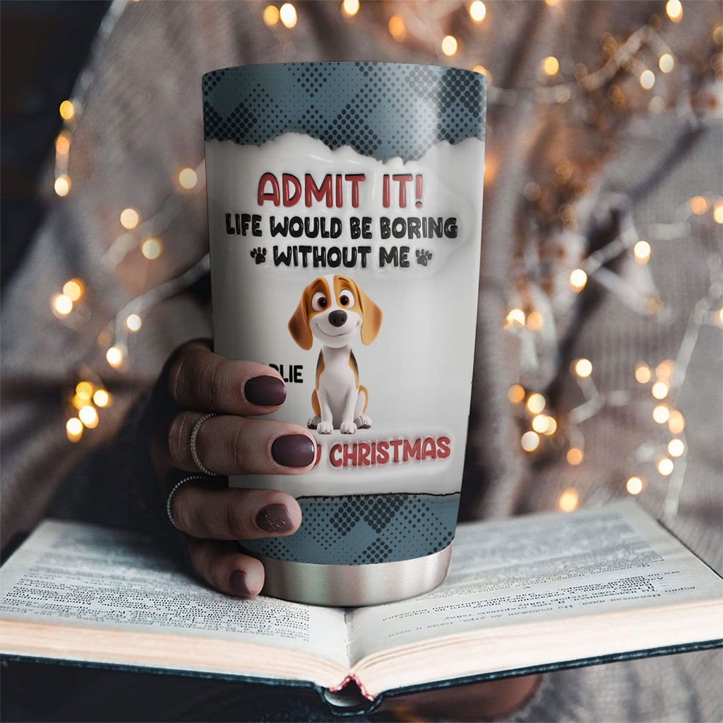 Custom Christmas Birthday Gifts For Pet Lovers • Christmas Dad Mom - Personalized 3D Inflated Effect Tumbler