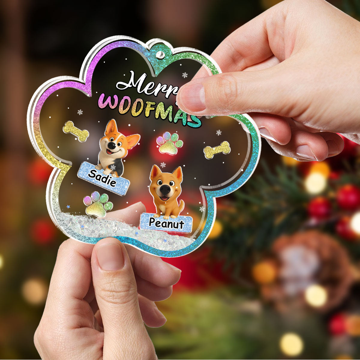 We And Snow - Personalized Acrylic Shaker Ornament