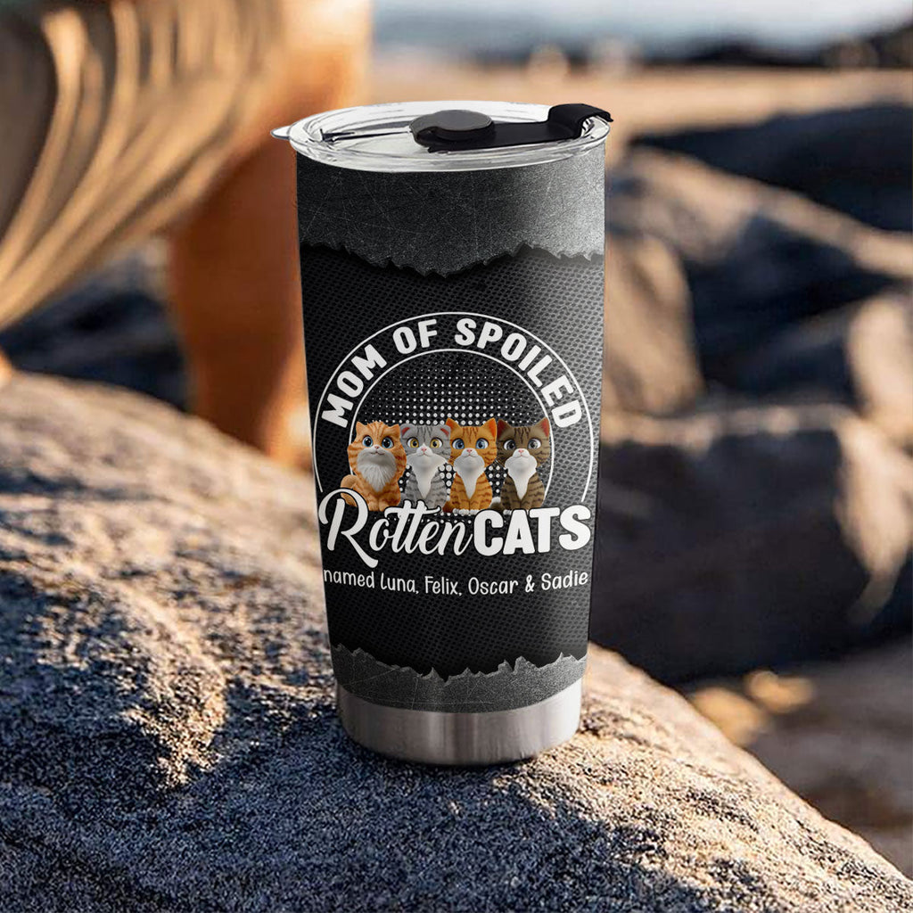 Custom Christmas Birthday Gifts For Cat Lovers • Rotten Cat Cartoon - Personalized Tumbler