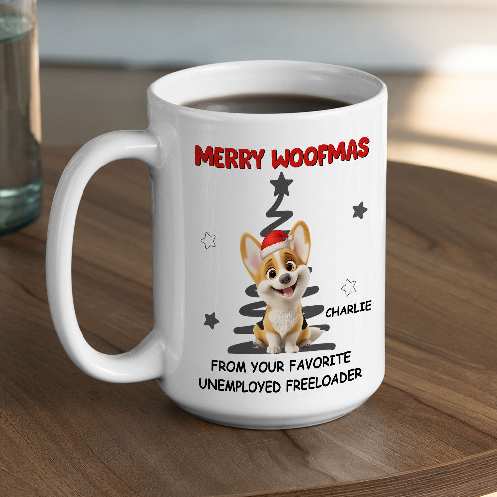 Custom Christmas Birthday Gifts For Dog Lovers • Unemployed Freeloader - Personalized Coffee Mug