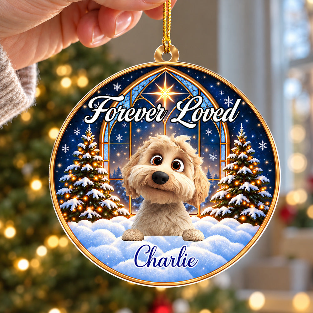 Custom Christmas Memorial Sympathy Gifts For Dogs, Cats • Angel Paws - Personalized Acrylic Ornament