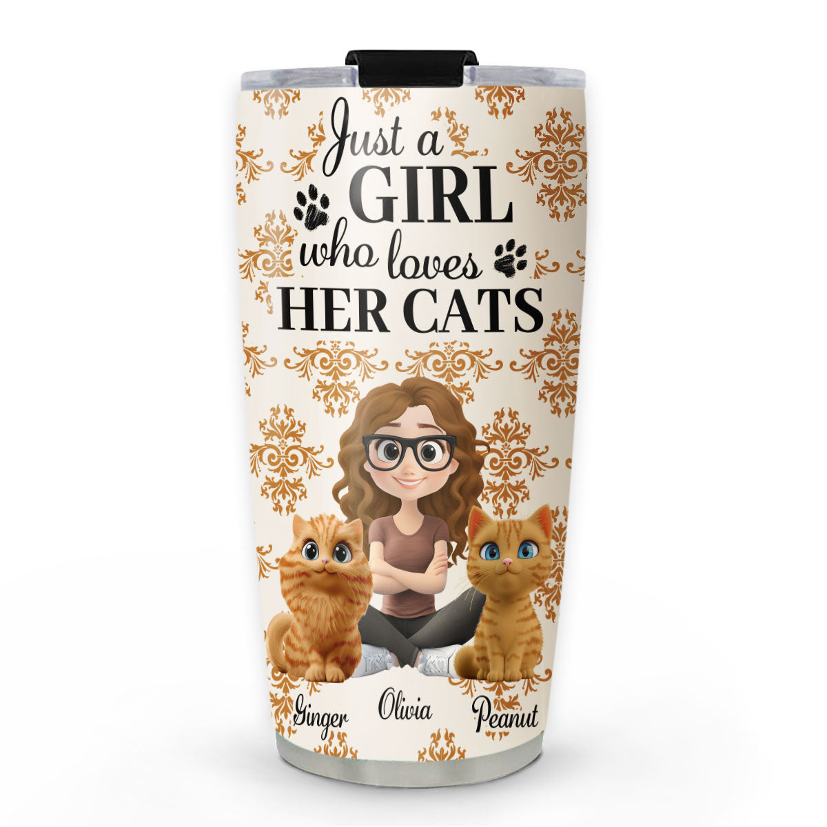 Custom Mother's day Birthday Gifts For Pet Mom, Pet Lovers • Season Cat And Girl - Personalized Tumbler