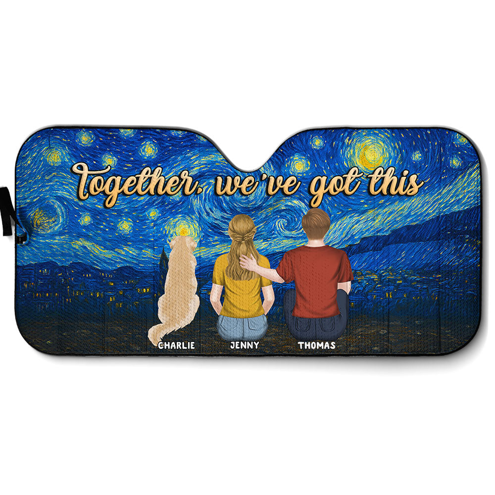 Custom Christmas Birthday Gifts Car Accessories for Dog Parents • We Got This - Personalized Car Sunshade