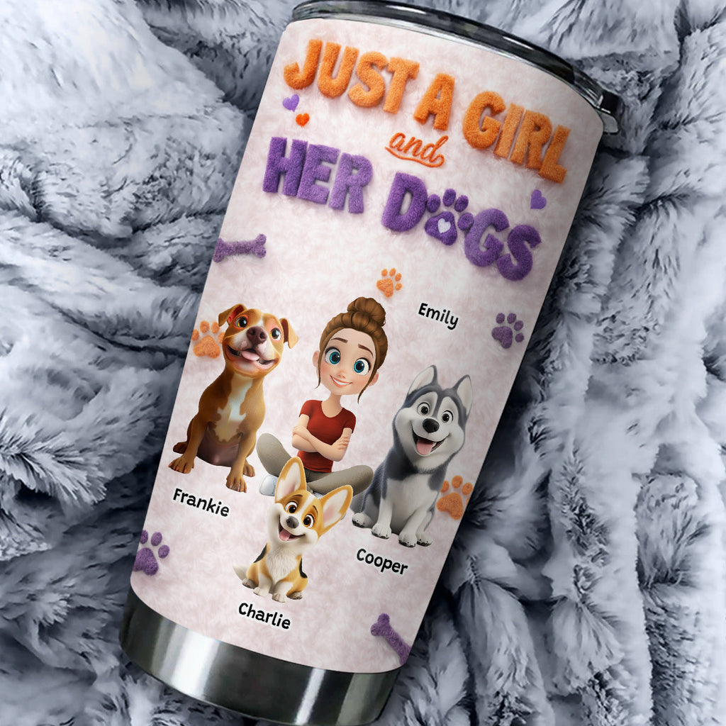 Custom Christmas Birthday Gifts For Dog Mom, Dog Lovers • Me And The Dog - Personalized 3D Effect Tumbler