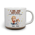 Custom Christmas Birthday Gifts For Dog Mom, Dog Lovers • Stuffy Girl And Her Lovely Dogs - Personalized Pottery Mug