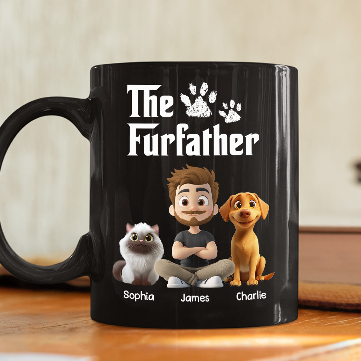 Custom Father's day Birthday Gifts For Cat Dad, Cat Lovers • Cool Pet Father - Personalized Coffee Mug