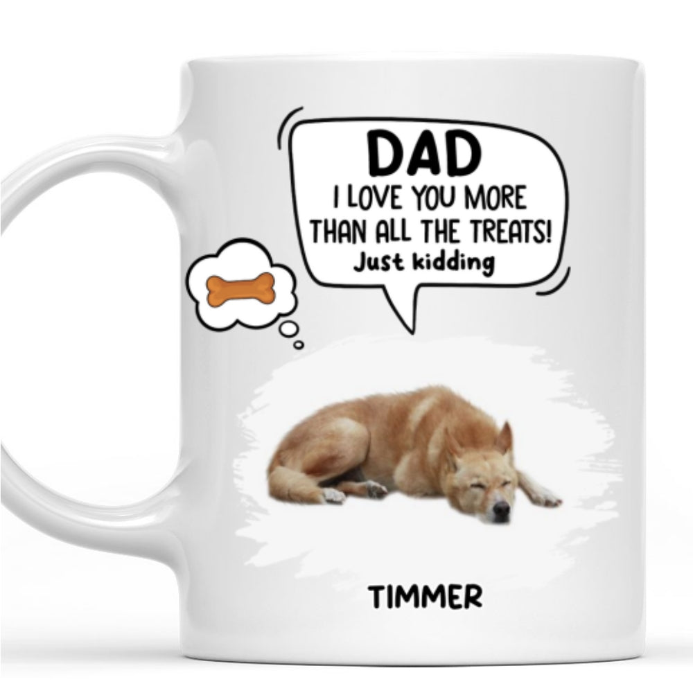 Custom Photo Christmas Birthday Gifts For Dog Lovers • Just Kidding Cartoon Photo - Personalized Coffee Mug