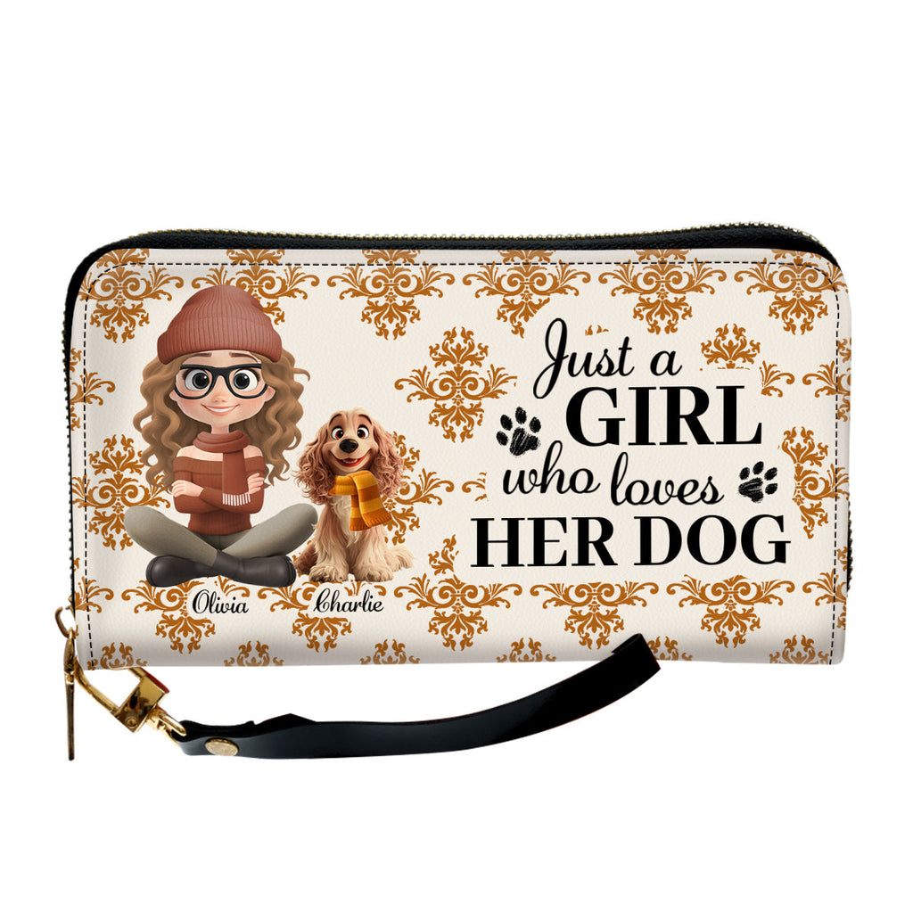 Pumskin Dog Autumn - Personalized Leather Wallet