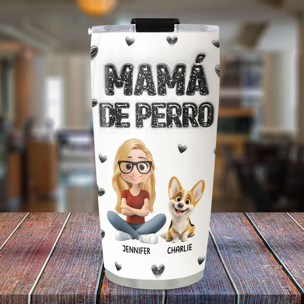 Custom Christmas Birthday Gifts For Dog Mom, Dog Lovers • Te Adoro - Vaso Personalizado con Efecto 3D Inflado