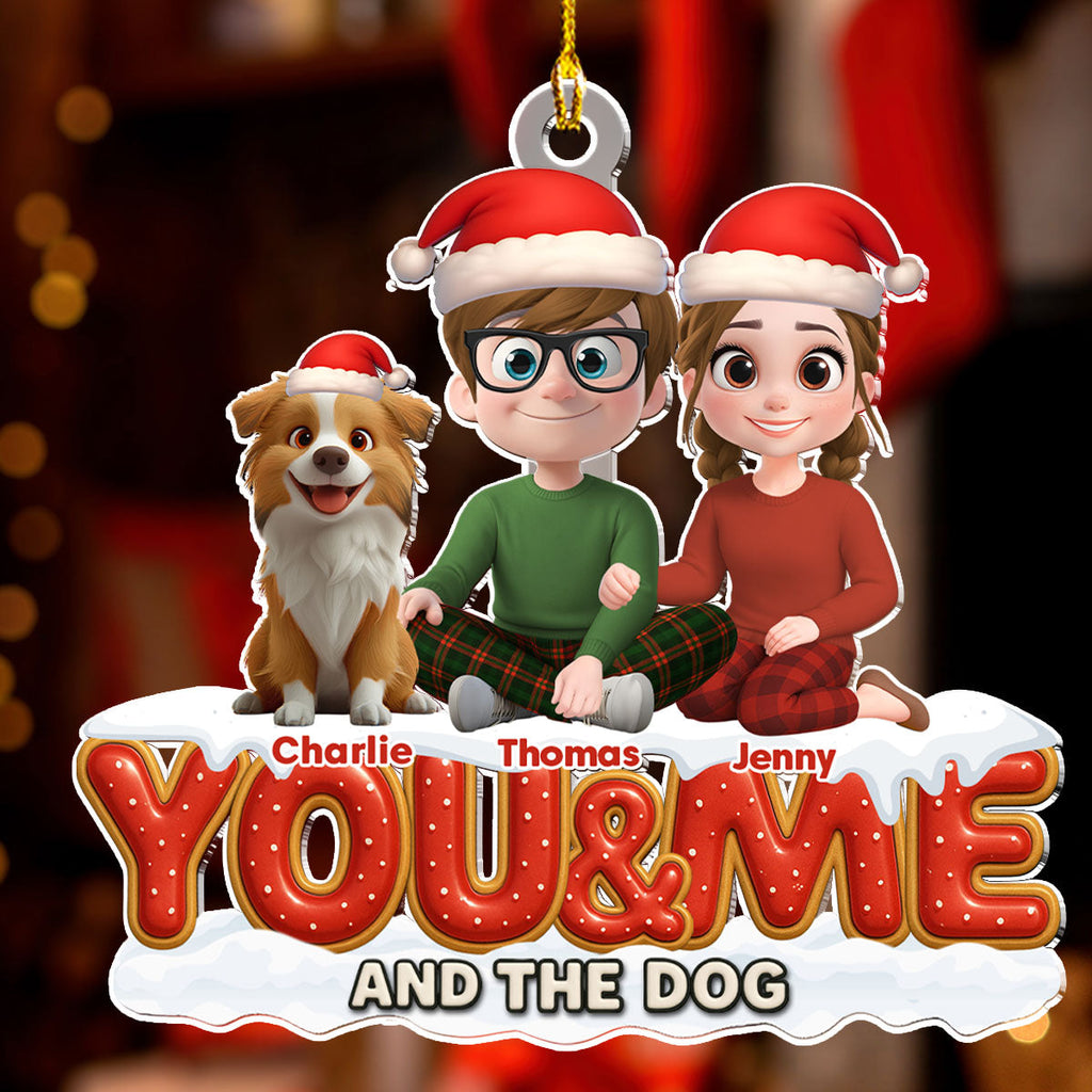 Custom Christmas Decor Home Birthday Gifts For Dog Lovers • Eternal Bond - Personalized 3D Effect Acrylic Ornament