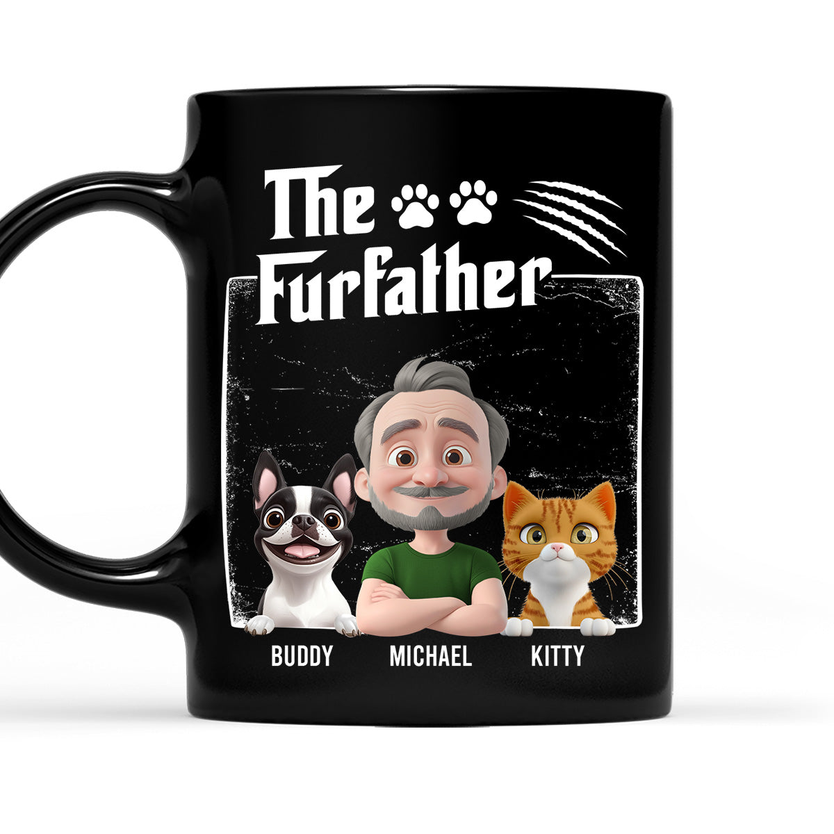 Custom Christmas Birthday Gifts For Dog Dad, Dog Lovers • The Furfather Dark Ver - Personalized Coffee Mug
