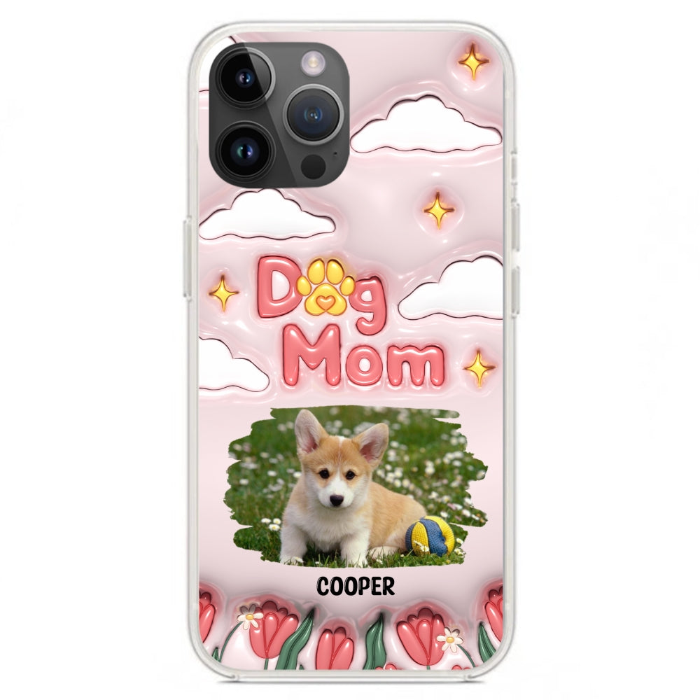 I Love My Dog Mom Photo - Personalized 3D Inflated Effect Phone Case