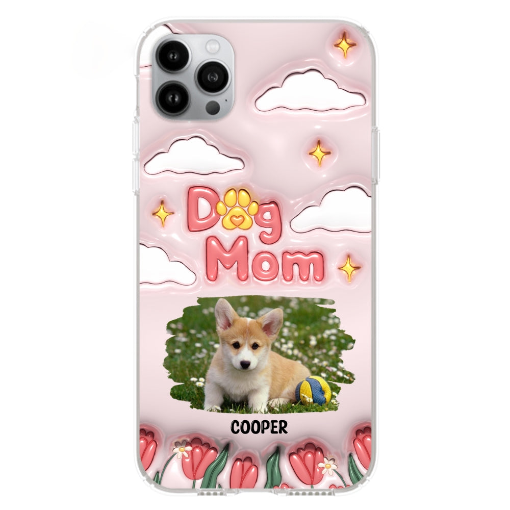 I Love My Dog Mom Photo - Personalized 3D Inflated Effect Phone Case