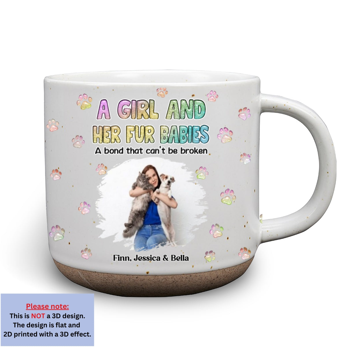 Custom Photo Christmas Birthday Gifts For Pet Mom, Pet Lovers • A Girl And Her Fur Babies Photo - Personalized Pottery Mug