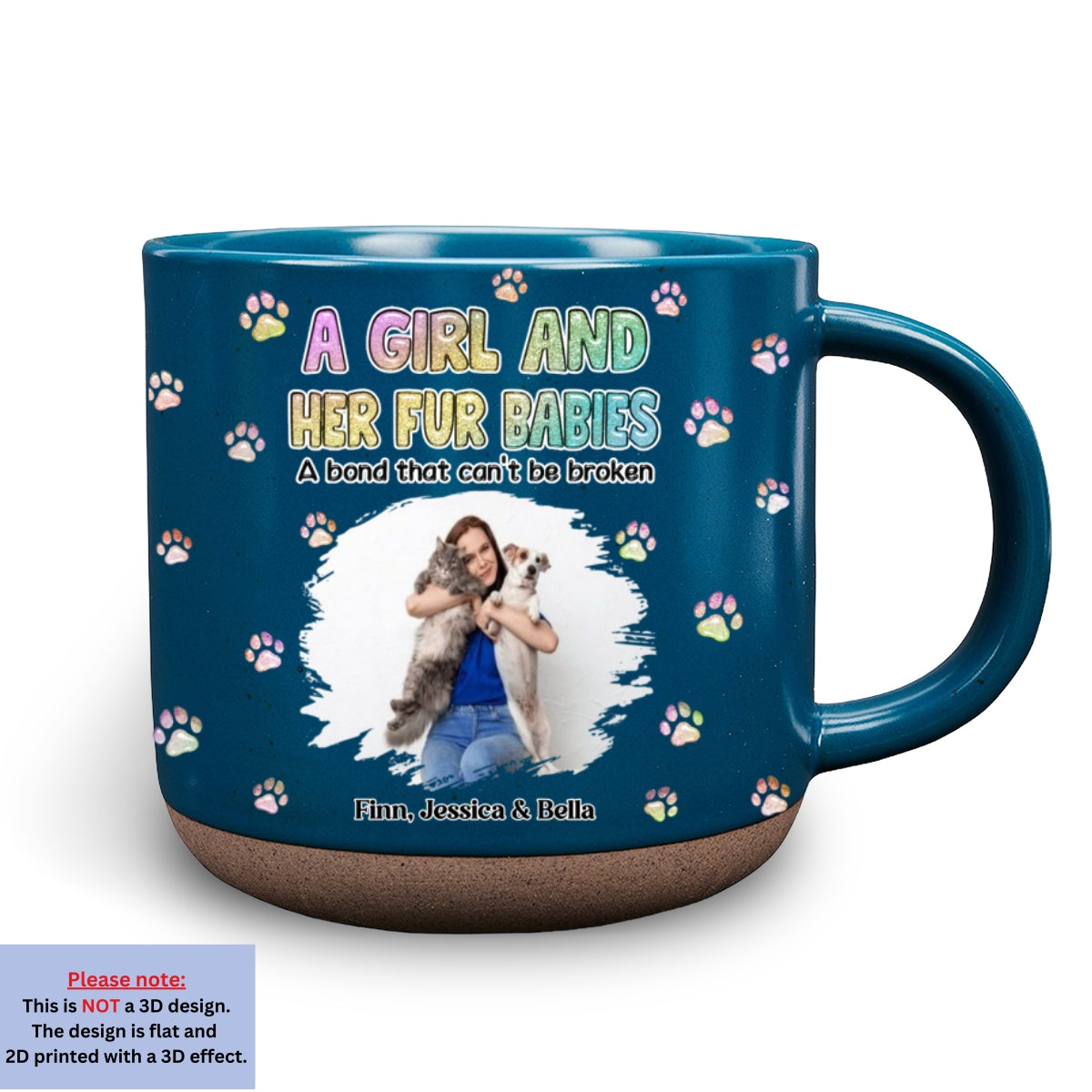 Custom Photo Christmas Birthday Gifts For Pet Mom, Pet Lovers • A Girl And Her Fur Babies Photo - Personalized Pottery Mug