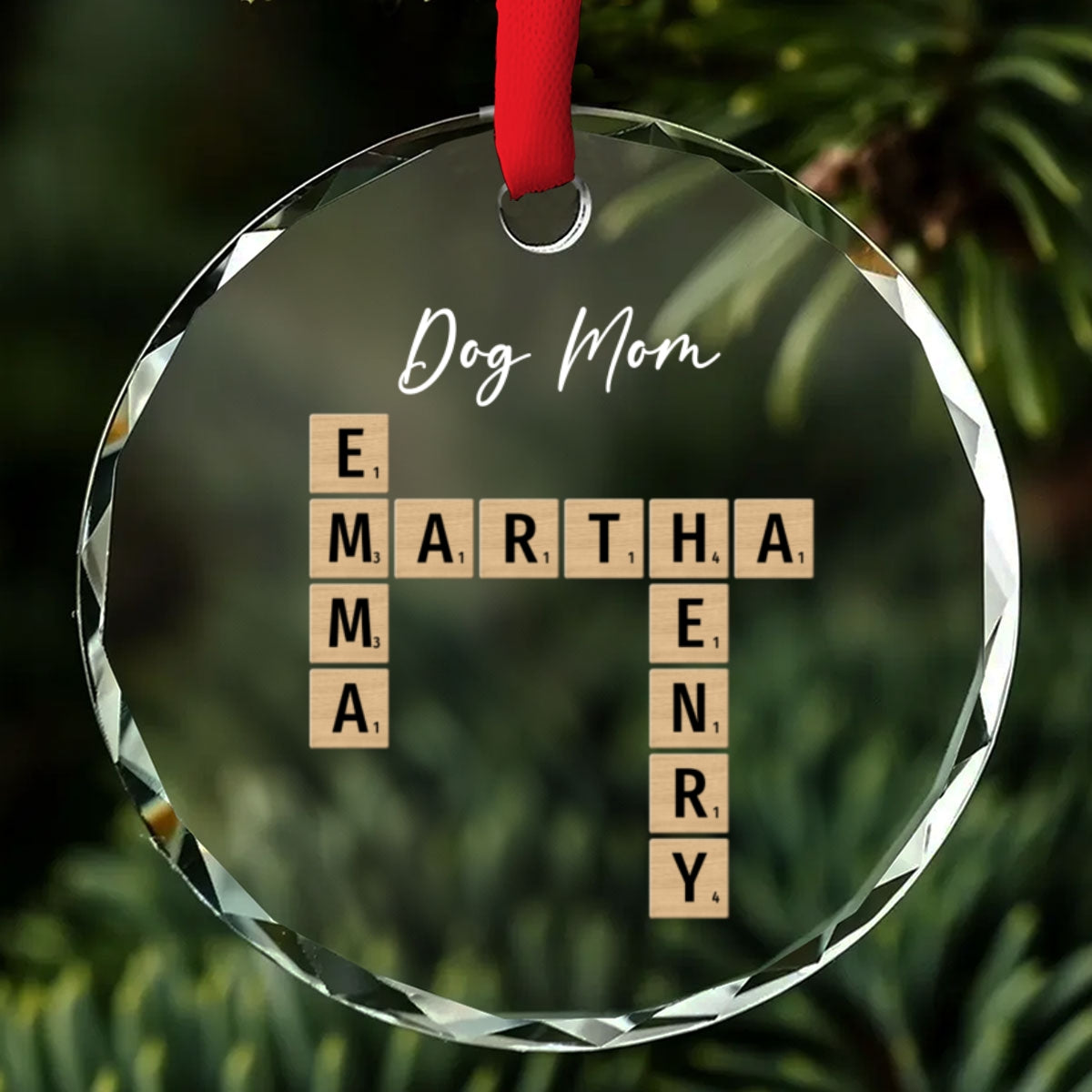 Custom Christmas Decor Home Birthday Gifts For Dog Mom, Dog Lovers • Dog Mom Vibes - Personalized Glass Ornament