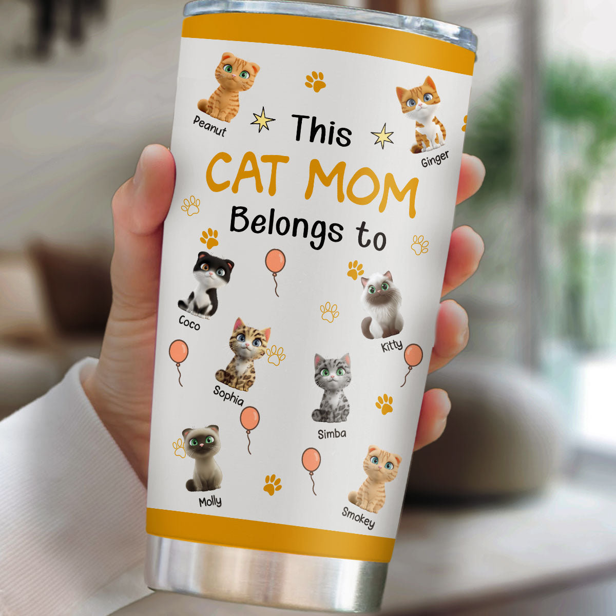 Custom Mother's day Birthday Gifts For Cat Mom, Cat Lovers • This Cat Mom Is Ours - Personalized Tumbler