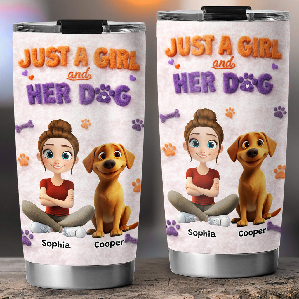 Custom Christmas Birthday Gifts For Dog Mom, Dog Lovers • Me And The Dog - Personalized 3D Effect Tumbler