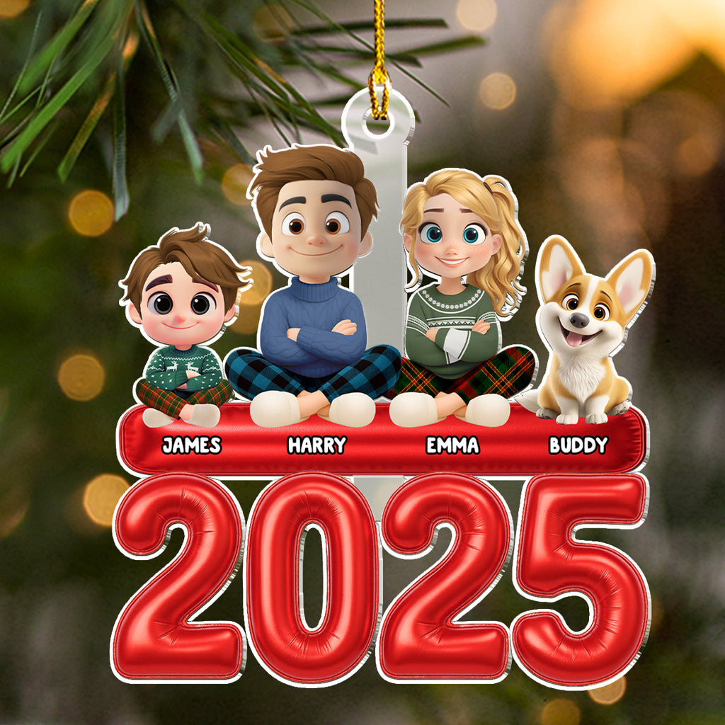 Custom Christmas Decor Home Birthday Gifts For Dog Lovers • Santa Favorite Family - Personalized Acrylic Ornament