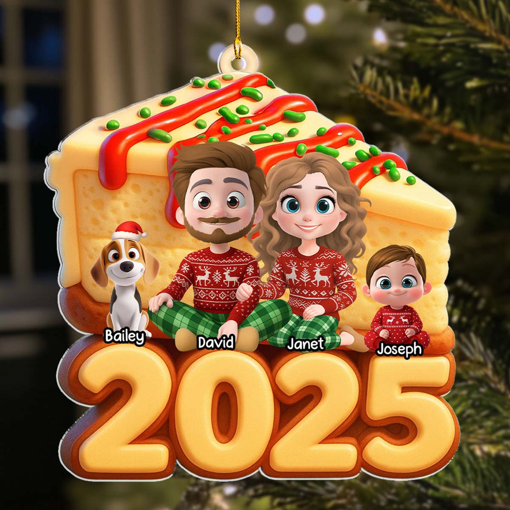 Custom Christmas Decor Home Birthday Gifts For Dog Lovers • Love Baked In Every Slice - Personalized 3D Effect Acrylic Ornament