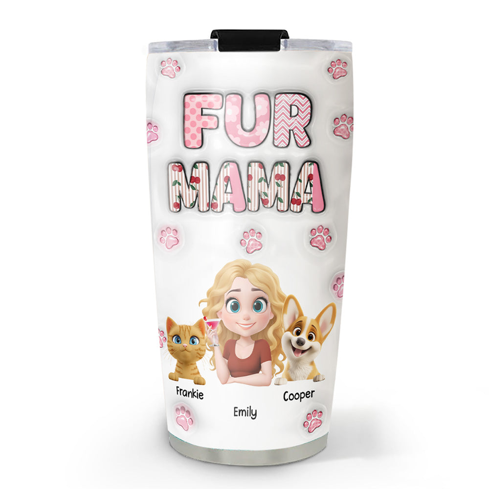 Custom Christmas Birthday Gifts For Pet Mom, Pet Lovers • Cherry On Top Of Us - Personalized 3D Inflated Effect Tumbler