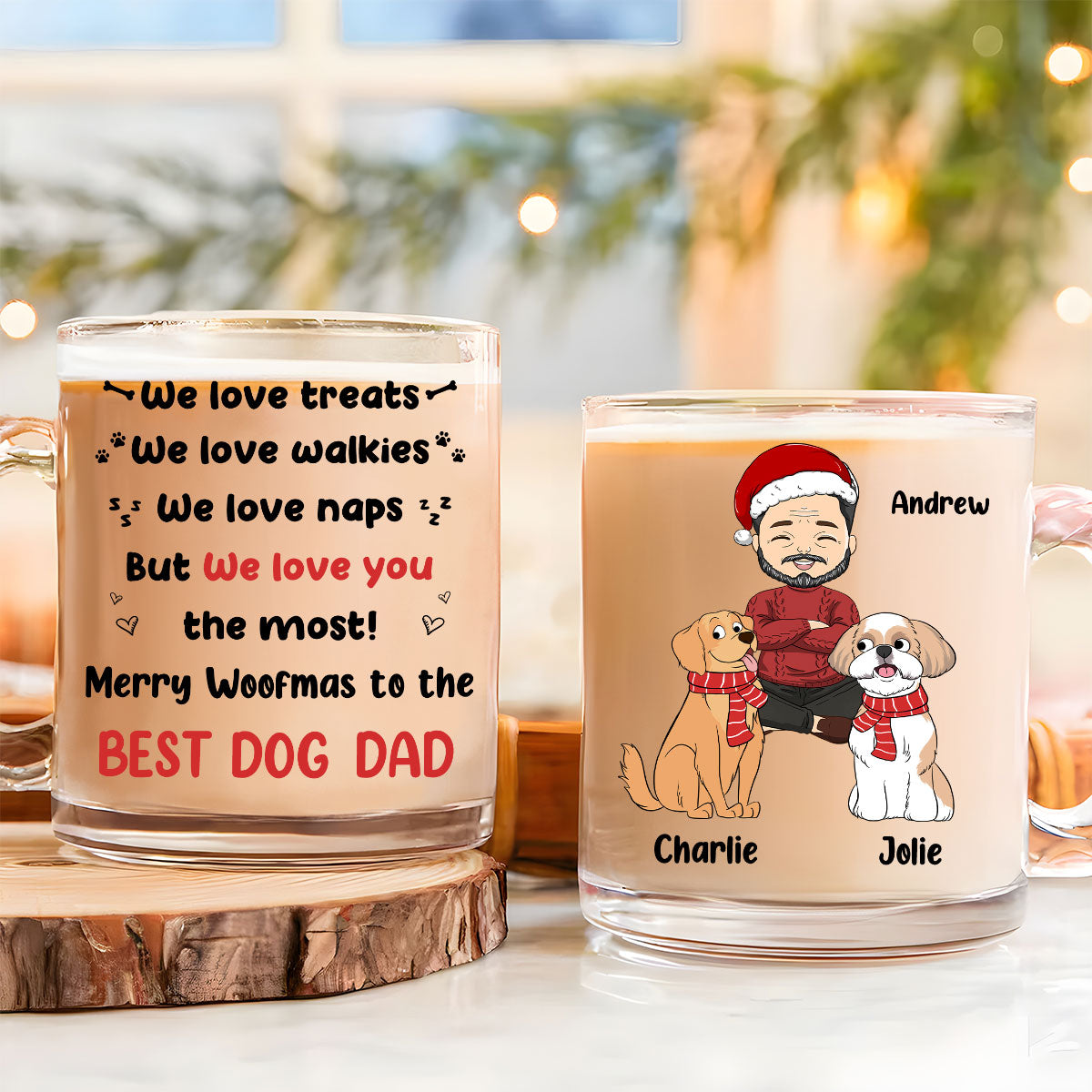 Custom Christmas Birthday Gifts For Dog Lovers • But I Love You The Most - Personalized Glass Mug