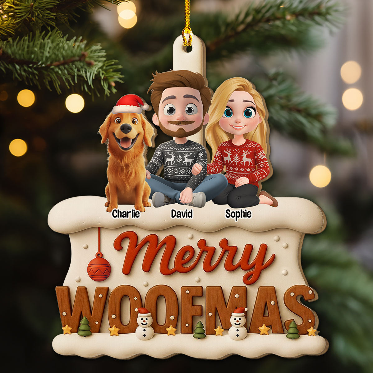 Custom Christmas Decor Home Birthday Gifts For Dog Lovers • Just Want To Be Lazy - Personalized 3D Effect Wood Ornament