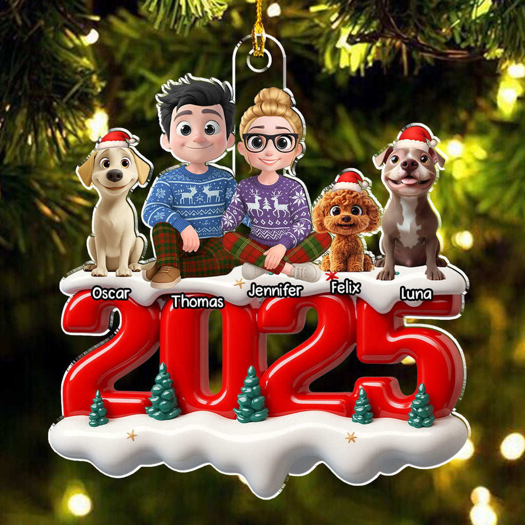 Custom Christmas Decor Home Birthday Gifts For Dog Lovers • Together Forever Now - Personalized 3D Effect Acrylic Ornament