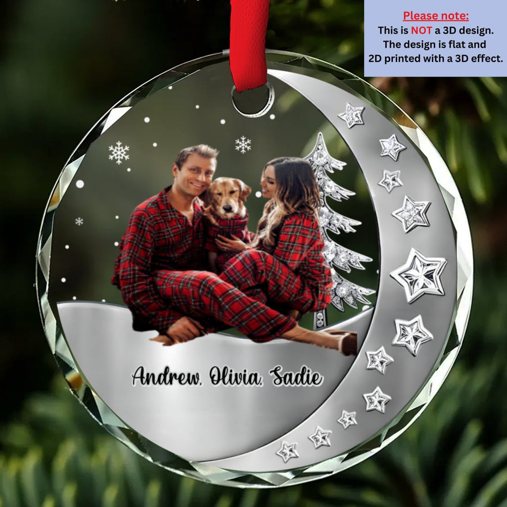 Custom Christmas Decor Home Birthday Gifts For Dog Lovers • Beside Each Other Photo - Personalized 3D Effect Glass Ornament
