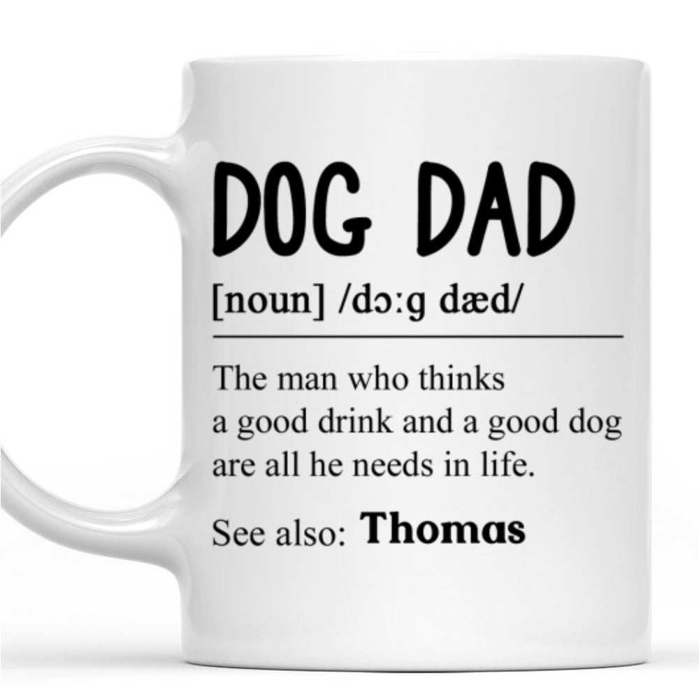 Custom Christmas Birthday Gifts For Dog Lovers • Dog Dad Mom Definition - Personalized Coffee Mug