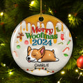 Happy Woofmas - Personalized 3D Inflated Effect Ceramic Ornament