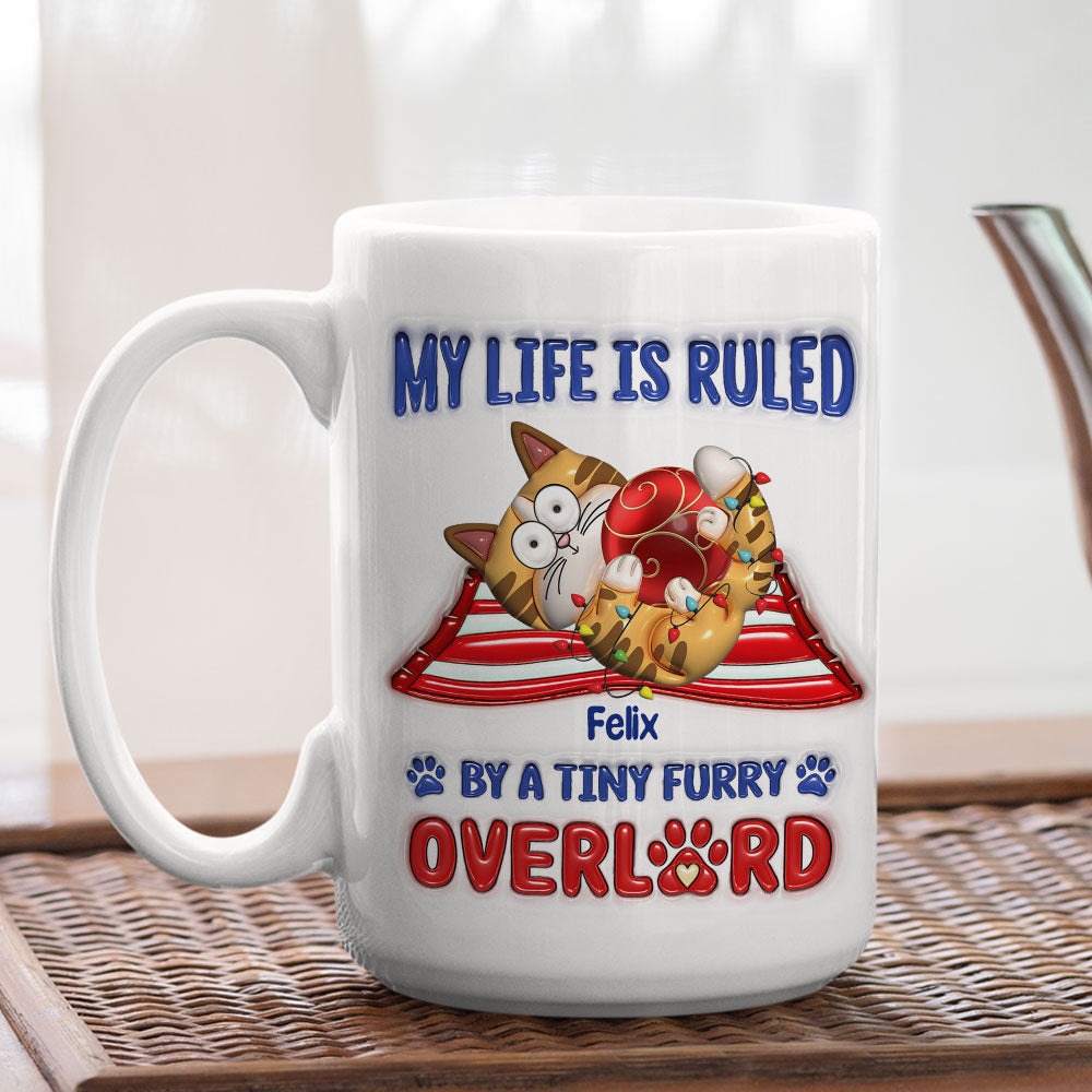 Custom Christmas Birthday Gifts For Cat Lovers • Cute Furry Overlords - Personalized 3D Inflated Effect Mug