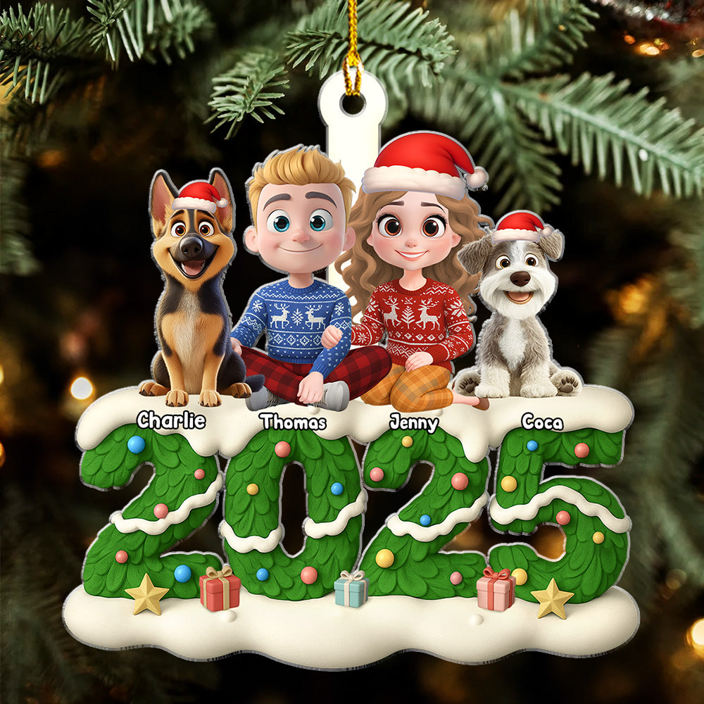 Custom Christmas Decor Home Birthday Gifts For Dog Lovers • We And Our Dog Green - Personalized Acrylic Ornament